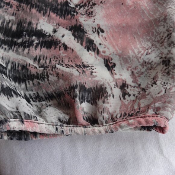 EBADA women's top/dress size L, poly with stretch, cream, black and peach print - Picture 6 of 14